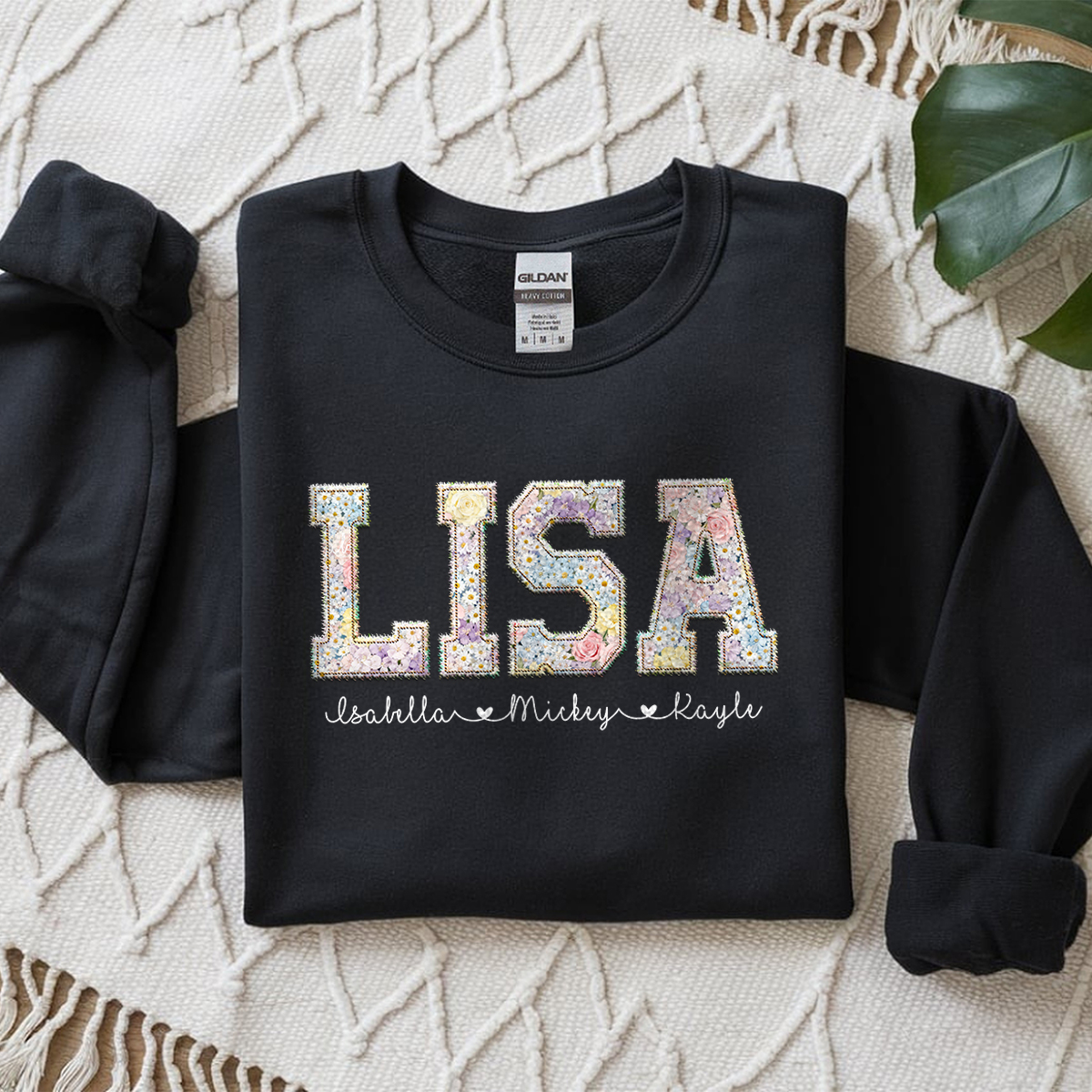 Personalized Mama Shirt With Kids Names Faux Embroidery Effect, Mama Gift For Mothers Day, Custom Mom Gift, Not Real Embroidery